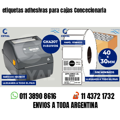 etiquetas adhesivas para cajas Concecionaria