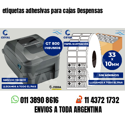 etiquetas adhesivas para cajas Despensas