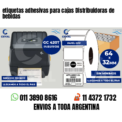 etiquetas adhesivas para cajas Distribuidoras de bebidas
