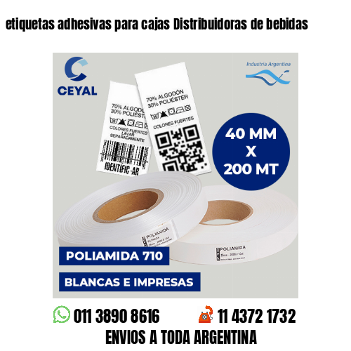 etiquetas adhesivas para cajas Distribuidoras de bebidas