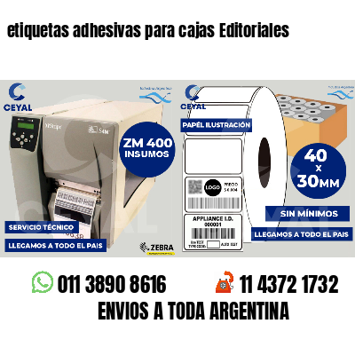 etiquetas adhesivas para cajas Editoriales