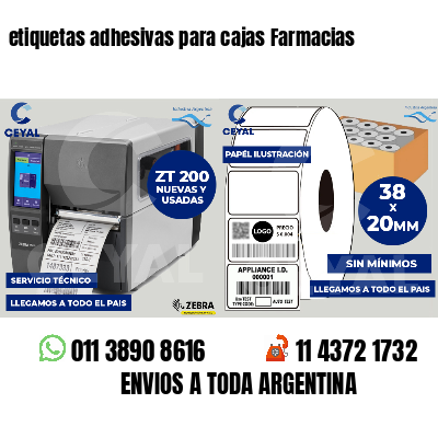 etiquetas adhesivas para cajas Farmacias