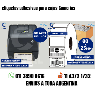 etiquetas adhesivas para cajas Gomerías