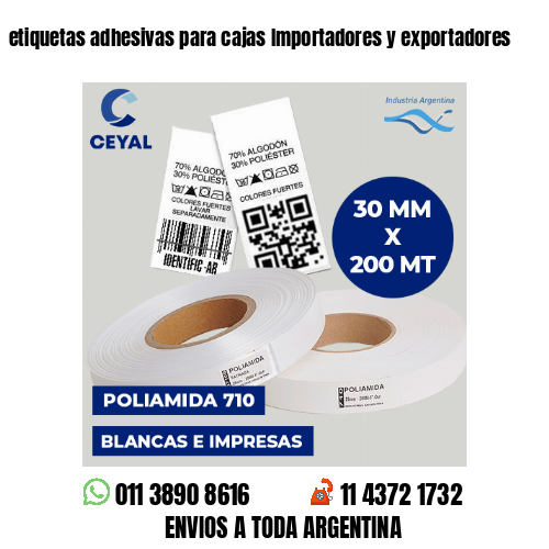 etiquetas adhesivas para cajas Importadores y exportadores