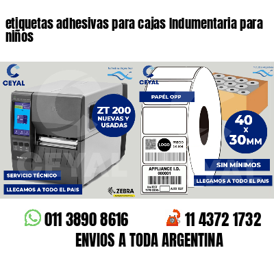 etiquetas adhesivas para cajas Indumentaria para niños