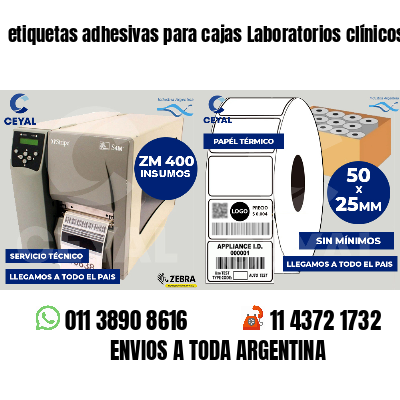 etiquetas adhesivas para cajas Laboratorios clínicos
