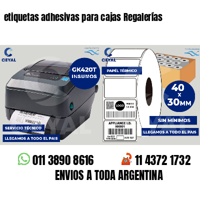 etiquetas adhesivas para cajas Regalerías