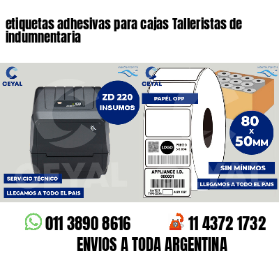 etiquetas adhesivas para cajas Talleristas de indumnentaria
