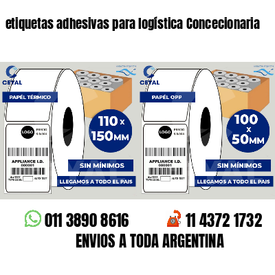 etiquetas adhesivas para logística Concecionaria