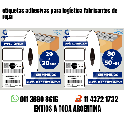 etiquetas adhesivas para logística fabricantes de ropa