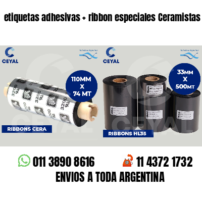 etiquetas adhesivas   ribbon especiales Ceramistas