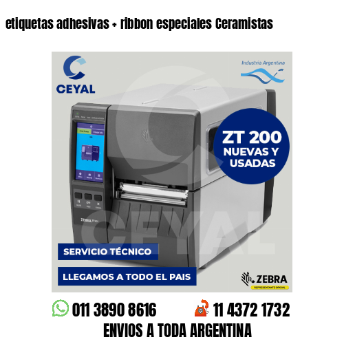 etiquetas adhesivas   ribbon especiales Ceramistas