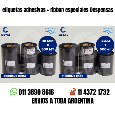 etiquetas adhesivas   ribbon especiales Despensas