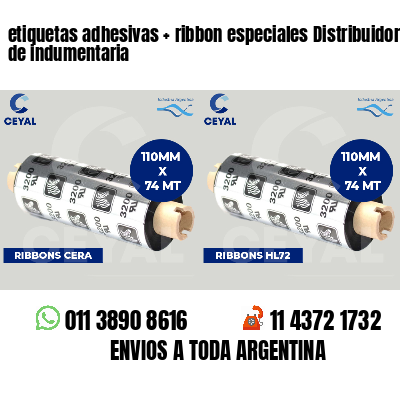 etiquetas adhesivas   ribbon especiales Distribuidores de indumentaria