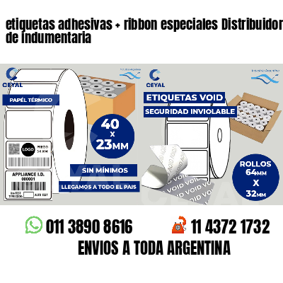 etiquetas adhesivas   ribbon especiales Distribuidores de indumentaria