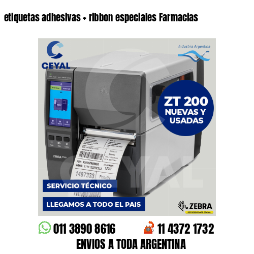 etiquetas adhesivas   ribbon especiales Farmacias