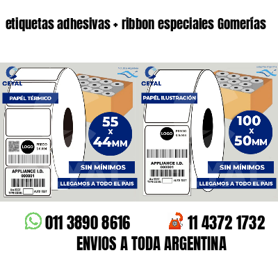 etiquetas adhesivas   ribbon especiales Gomerías