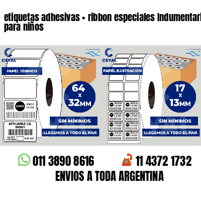 etiquetas adhesivas   ribbon especiales Indumentaria para niños