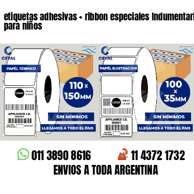 etiquetas adhesivas   ribbon especiales Indumentaria para niños