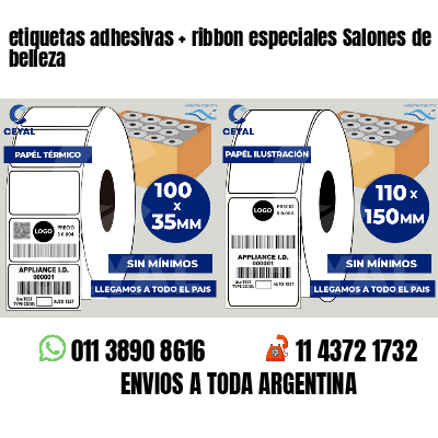 etiquetas adhesivas   ribbon especiales Salones de belleza