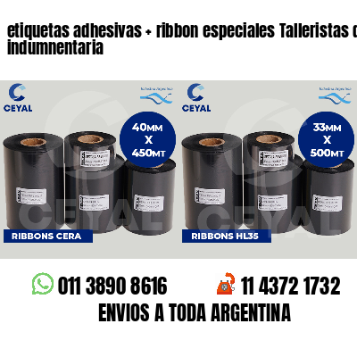 etiquetas adhesivas   ribbon especiales Talleristas de indumnentaria