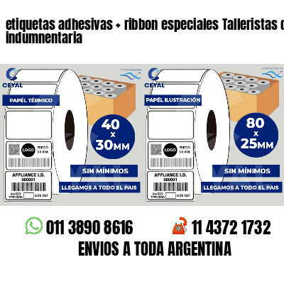 etiquetas adhesivas   ribbon especiales Talleristas de indumnentaria