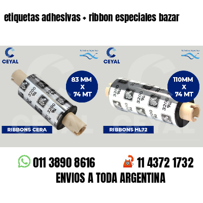 etiquetas adhesivas   ribbon especiales bazar