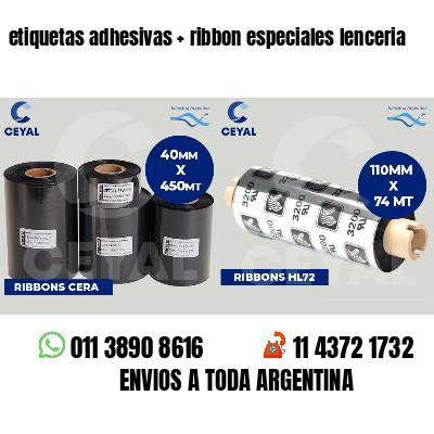 etiquetas adhesivas   ribbon especiales lenceria