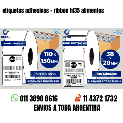 etiquetas adhesivas   ribbon hl35 alimentos