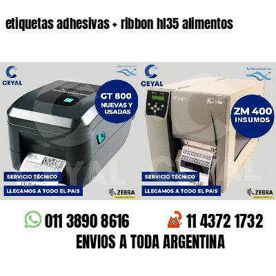 etiquetas adhesivas   ribbon hl35 alimentos