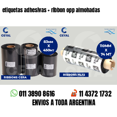 etiquetas adhesivas   ribbon opp almohadas