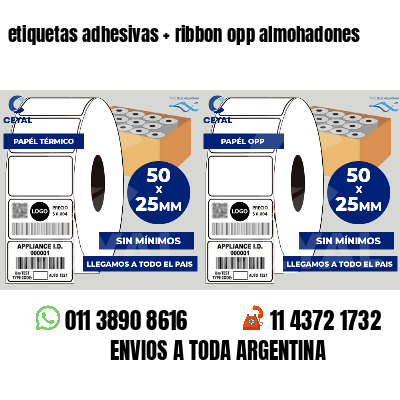 etiquetas adhesivas   ribbon opp almohadones