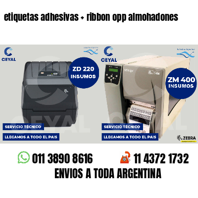 etiquetas adhesivas   ribbon opp almohadones