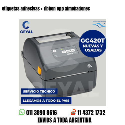 etiquetas adhesivas   ribbon opp almohadones