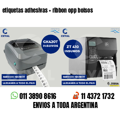 etiquetas adhesivas   ribbon opp bolsos