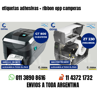 etiquetas adhesivas   ribbon opp camperas