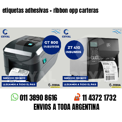 etiquetas adhesivas   ribbon opp carteras