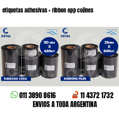 etiquetas adhesivas   ribbon opp cojines