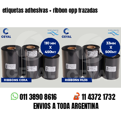 etiquetas adhesivas   ribbon opp frazadas