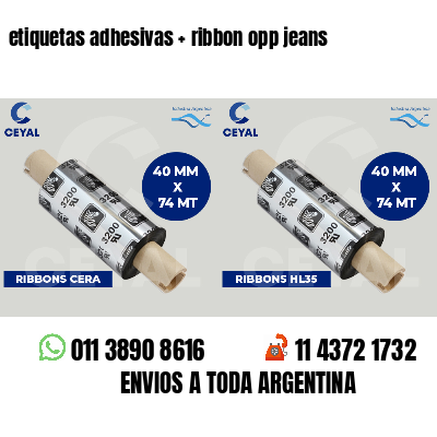 etiquetas adhesivas   ribbon opp jeans