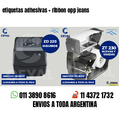 etiquetas adhesivas   ribbon opp jeans