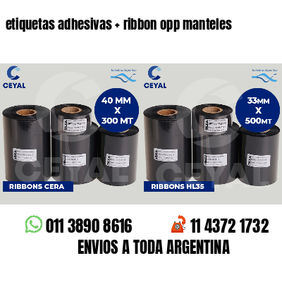 etiquetas adhesivas   ribbon opp manteles