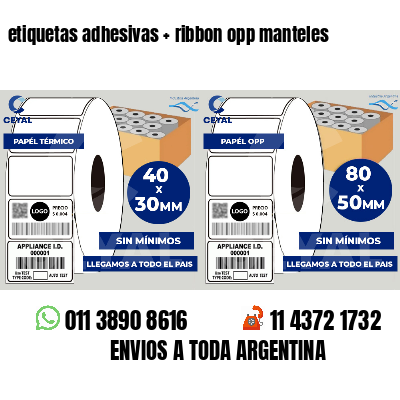 etiquetas adhesivas   ribbon opp manteles