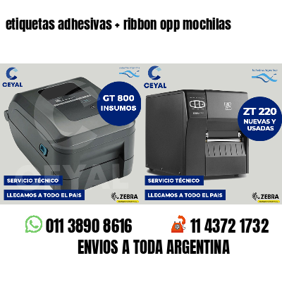 etiquetas adhesivas   ribbon opp mochilas