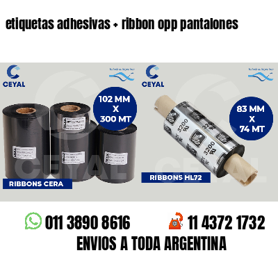 etiquetas adhesivas   ribbon opp pantalones