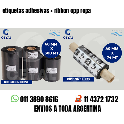 etiquetas adhesivas   ribbon opp ropa