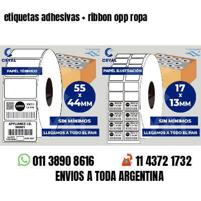 etiquetas adhesivas   ribbon opp ropa