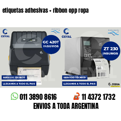 etiquetas adhesivas   ribbon opp ropa