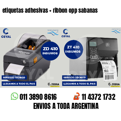 etiquetas adhesivas   ribbon opp sabanas