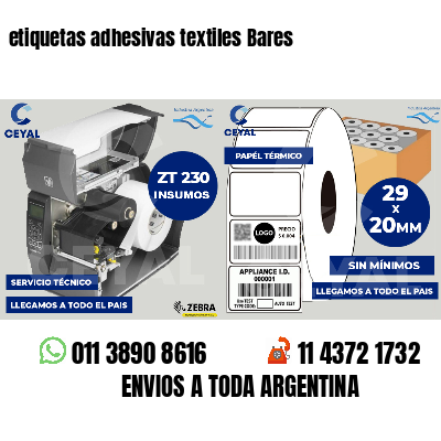 etiquetas adhesivas textiles Bares